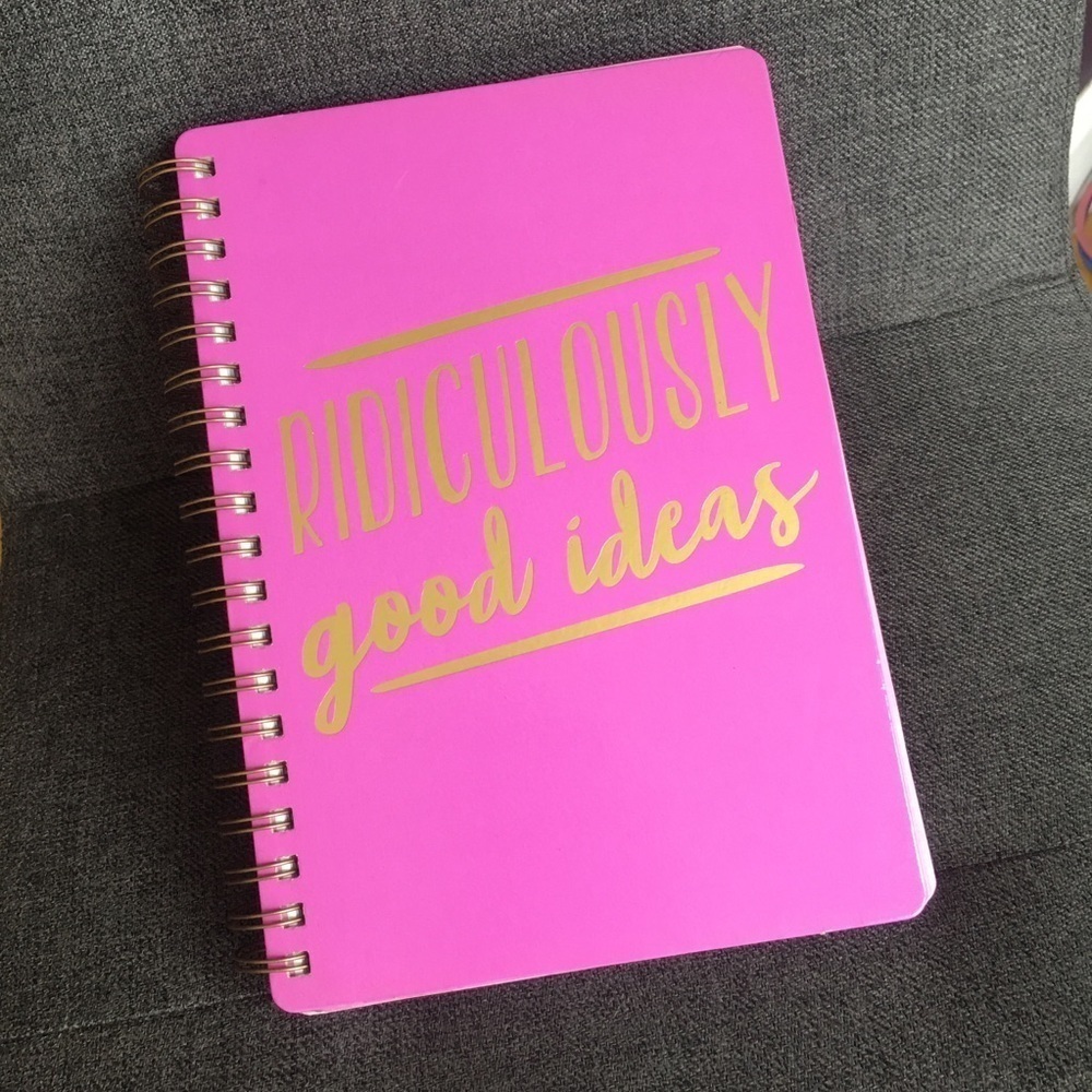 Pink White Spiral Bound Lined Journal Large 120 Pages